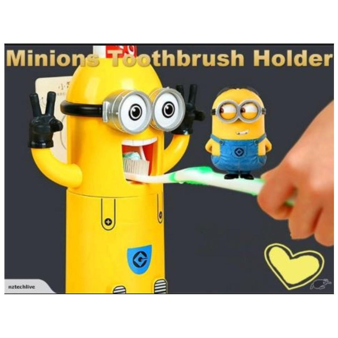 Minion Toothpaste Dispenser Toothbrush Holder Furniture Home