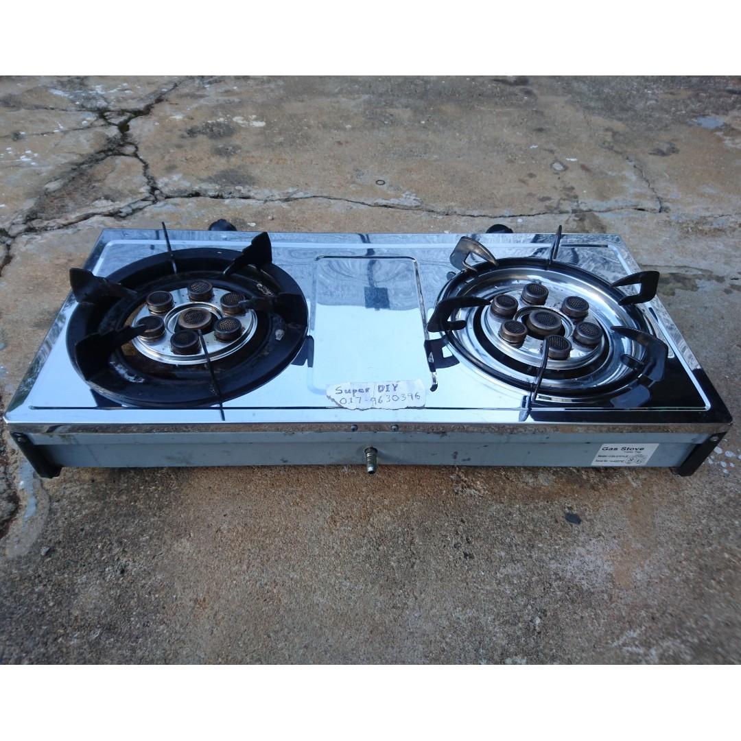 ORIGINAL CORNELL Double Burner Turbo Jet Gas stove dapur masak, TV