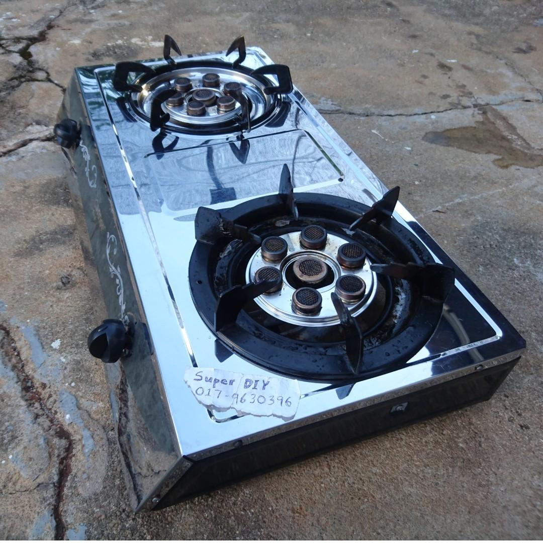ORIGINAL CORNELL Double Burner Turbo Jet Gas stove dapur masak, TV