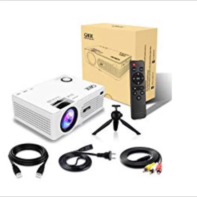 QKK Projector 6500 Lumens 1080P with Projection Screen Full HD Supported Theatre 