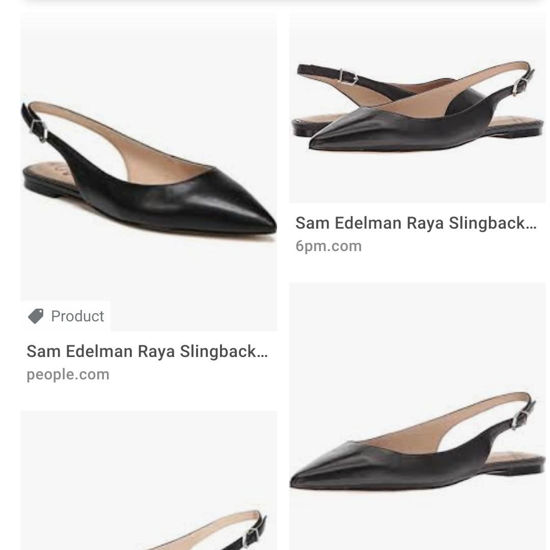 Sam Edelman Raya Slingback Flats Black US 6.5 Women s Fashion