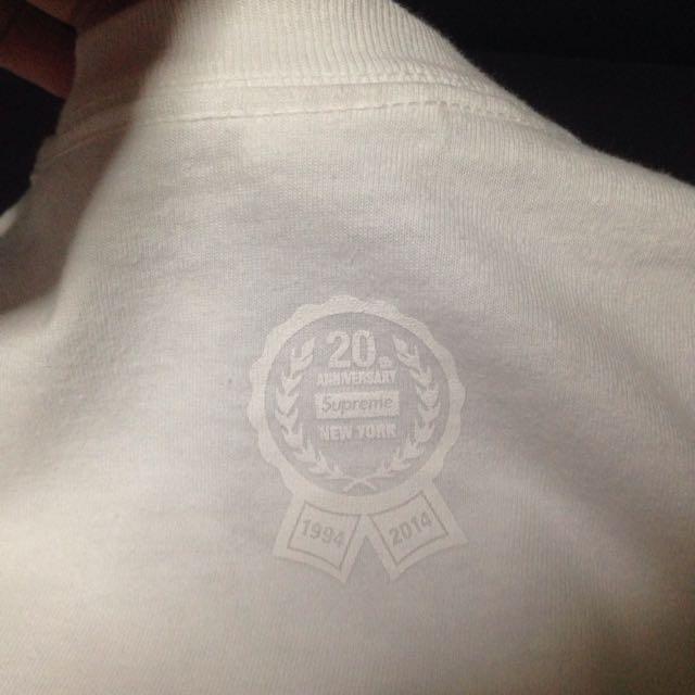 Supreme 20th Anniversary Red Box Logo Tee Men s Fashion Tops