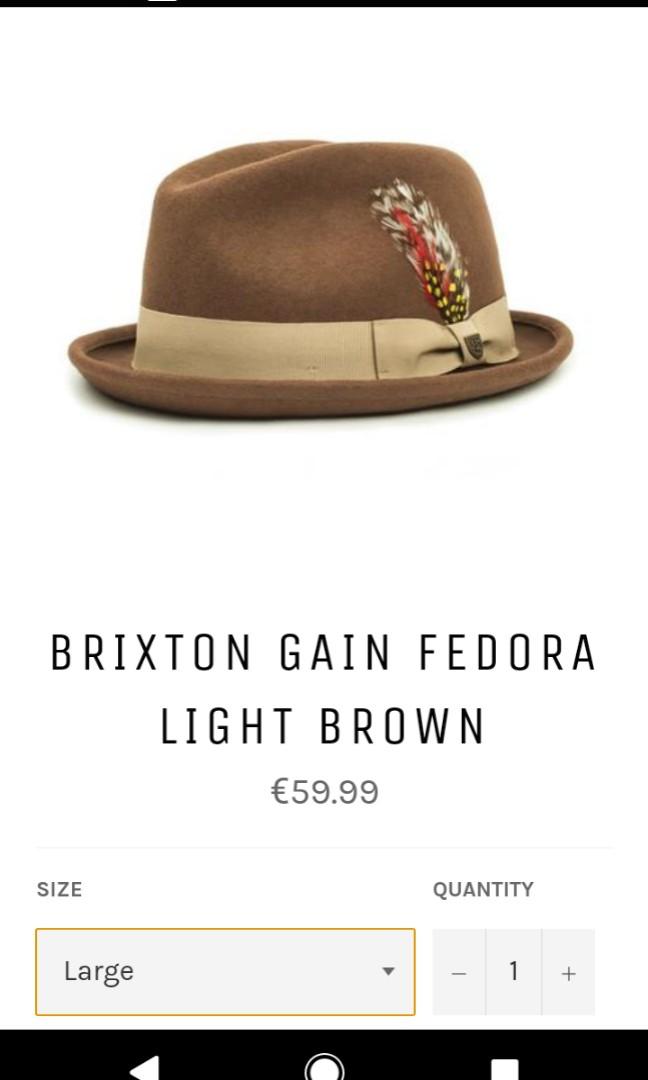 Topi Brixton gain fedora size L (60cm 