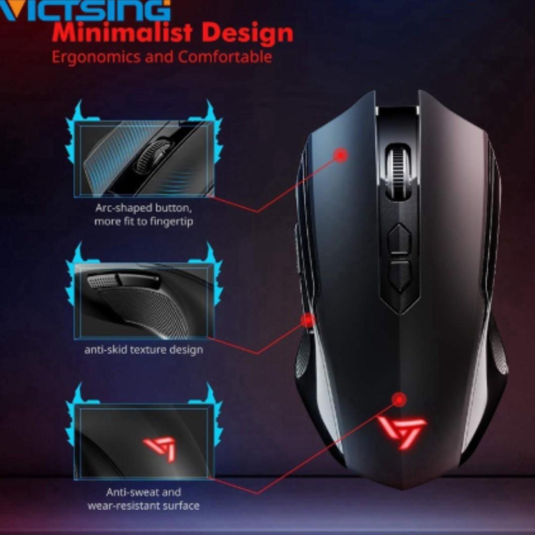 Victsing 2 4g Wireless Silent Usb Optical Ergonomic Gaming