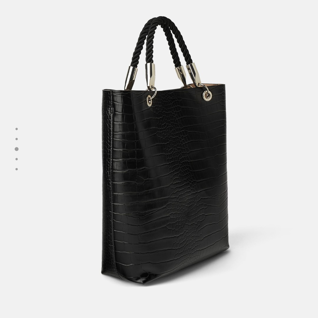 zara tote bag with braided handle