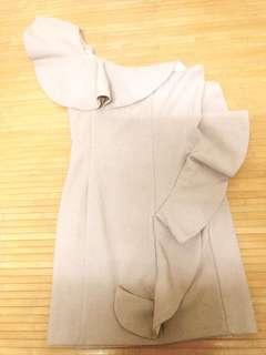 韓國帶回正版 韓國製 波浪性感韓國小露肩短氣質洋裝 party / wedding dress 九成新 少穿