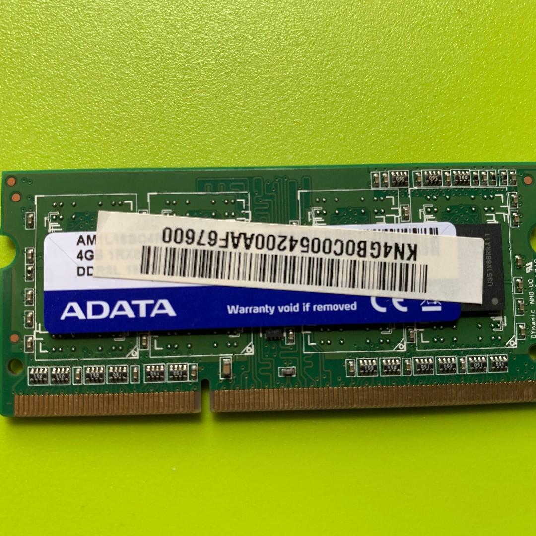 Adata 4gb Ddr3 Sodimm Ram For Laptop Electronics Computer Parts Accessories On Carousell