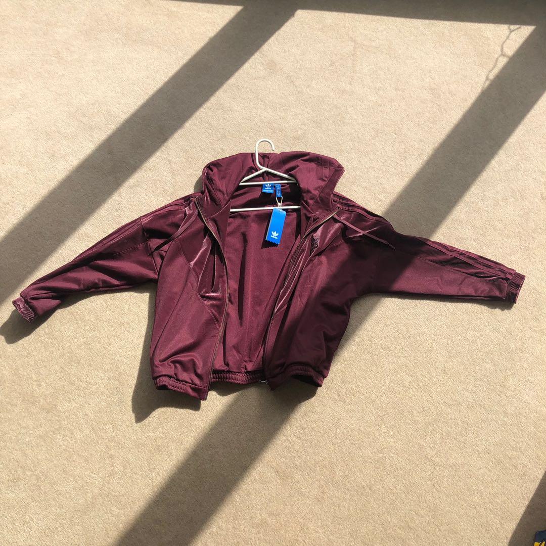 adidas velour tracksuit womens burgundy