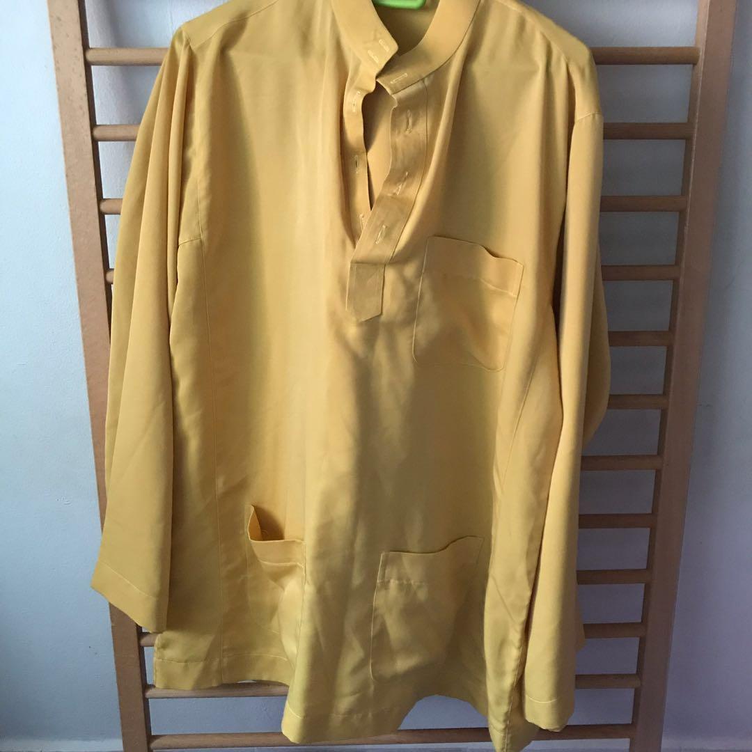 Download Baju Melayu Light Mustard Men S Fashion Clothes Tops On Carousell