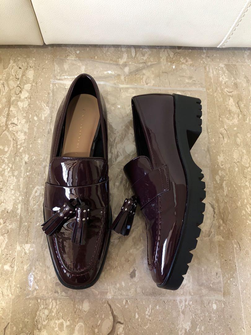 zara loafers with tassels
