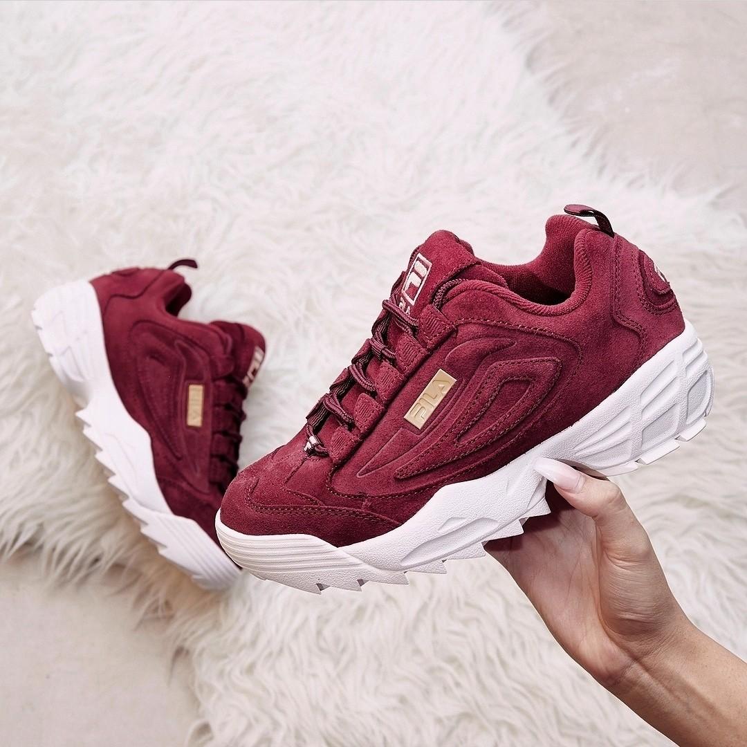 burgundy and gold filas