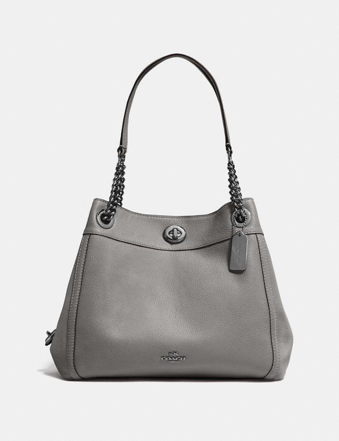 Coach turnlock Edie shoulder bag in dark brown Women s Fashion
