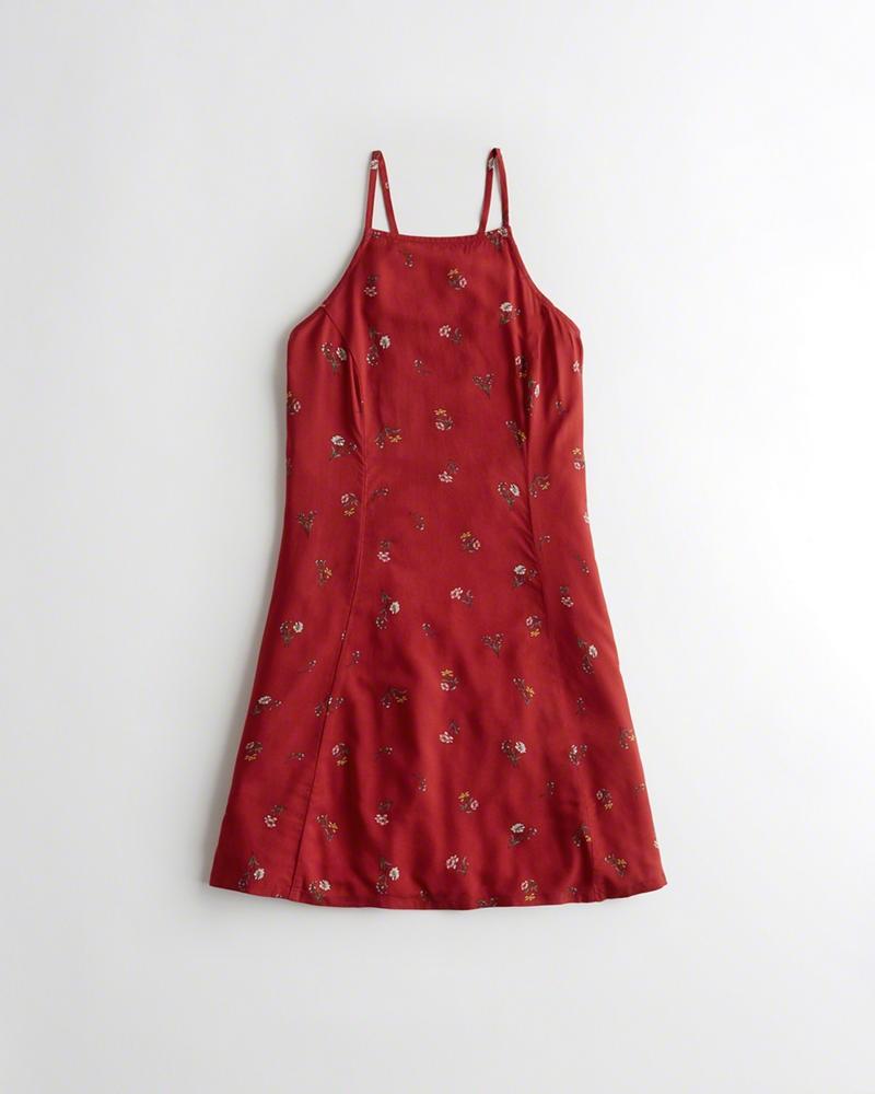 hollister red lace dress