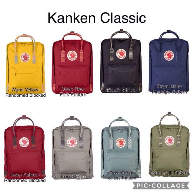 Kanken Fjallraven with Pattern straps Classic, Women's Fashion, Bags