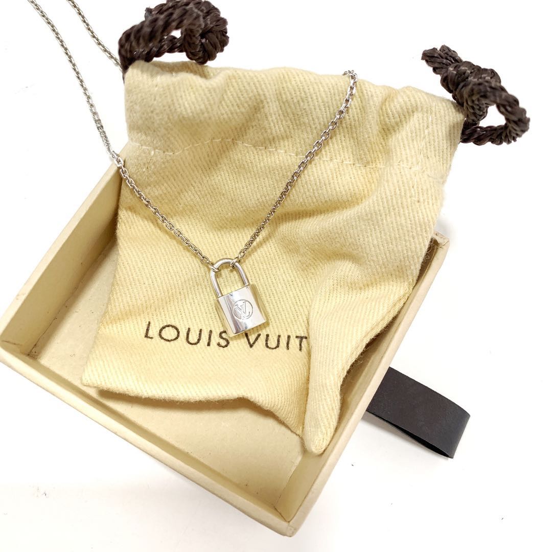 LOUIS VUITTON Lockit Pendant Necklace Sterling Silver From Japan
