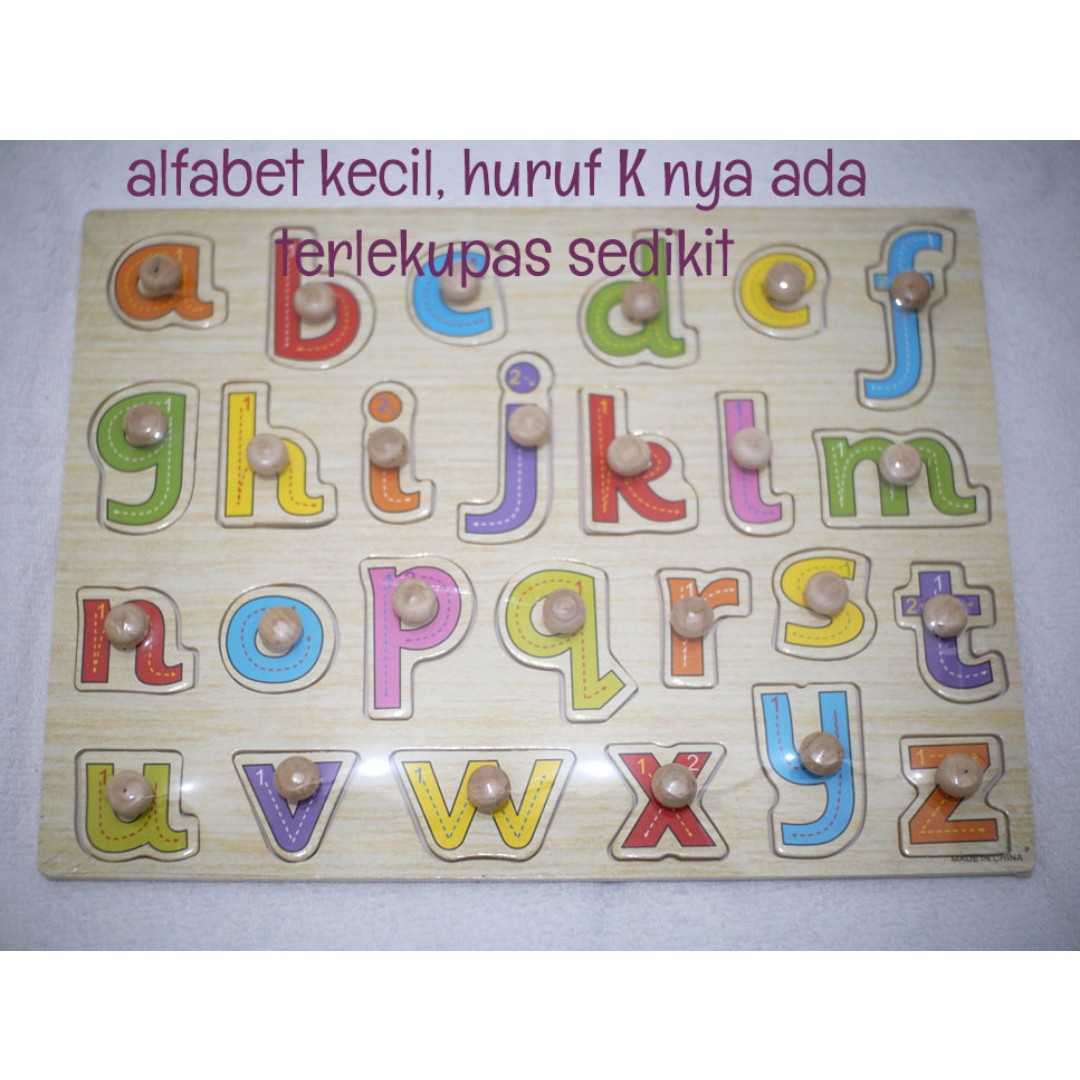 Mainan Anak Knob Kayu Mainan Puzzle Knob Murah Puzzle Background Cacat Dikit Alphabet Kecil Bayi Anak Mainan Baby Walker Di Carousell