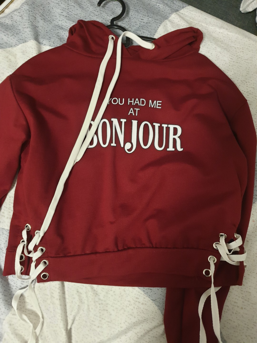 Maroon crop hoodie outlet