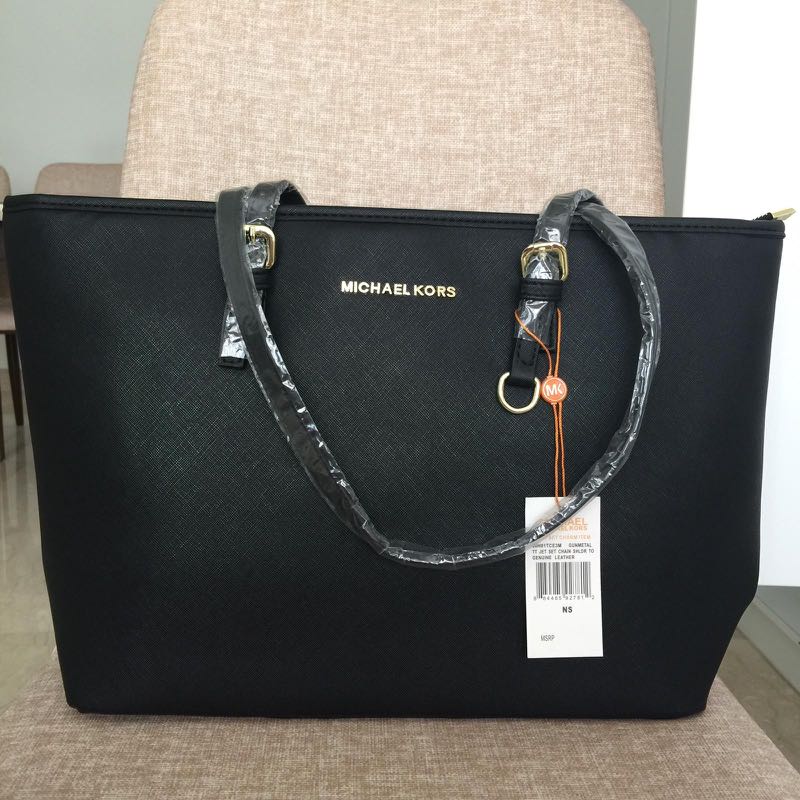 black mk tote bag