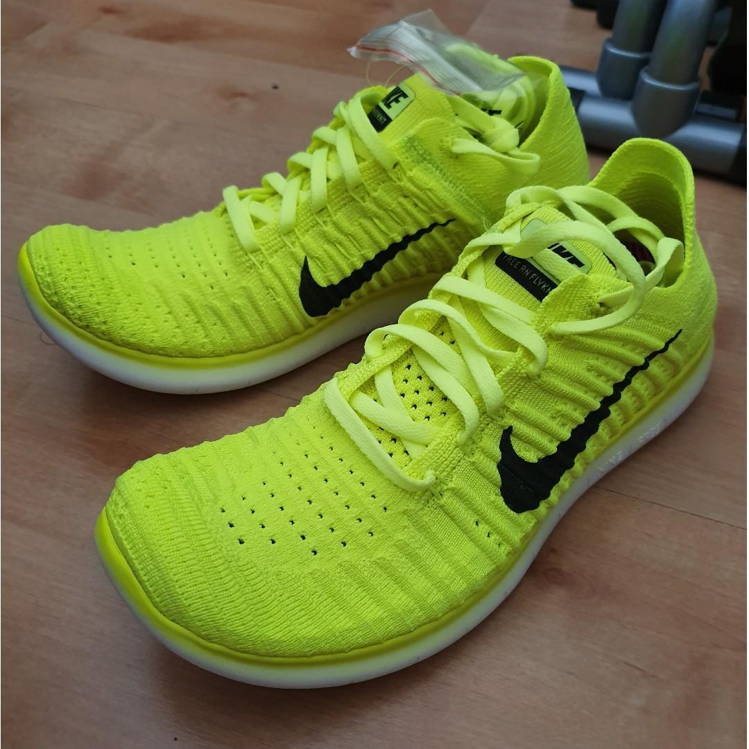 New and Not Worn) Nike Free Flyknit Neon Yellow US Sneakers & Footwear Carousell