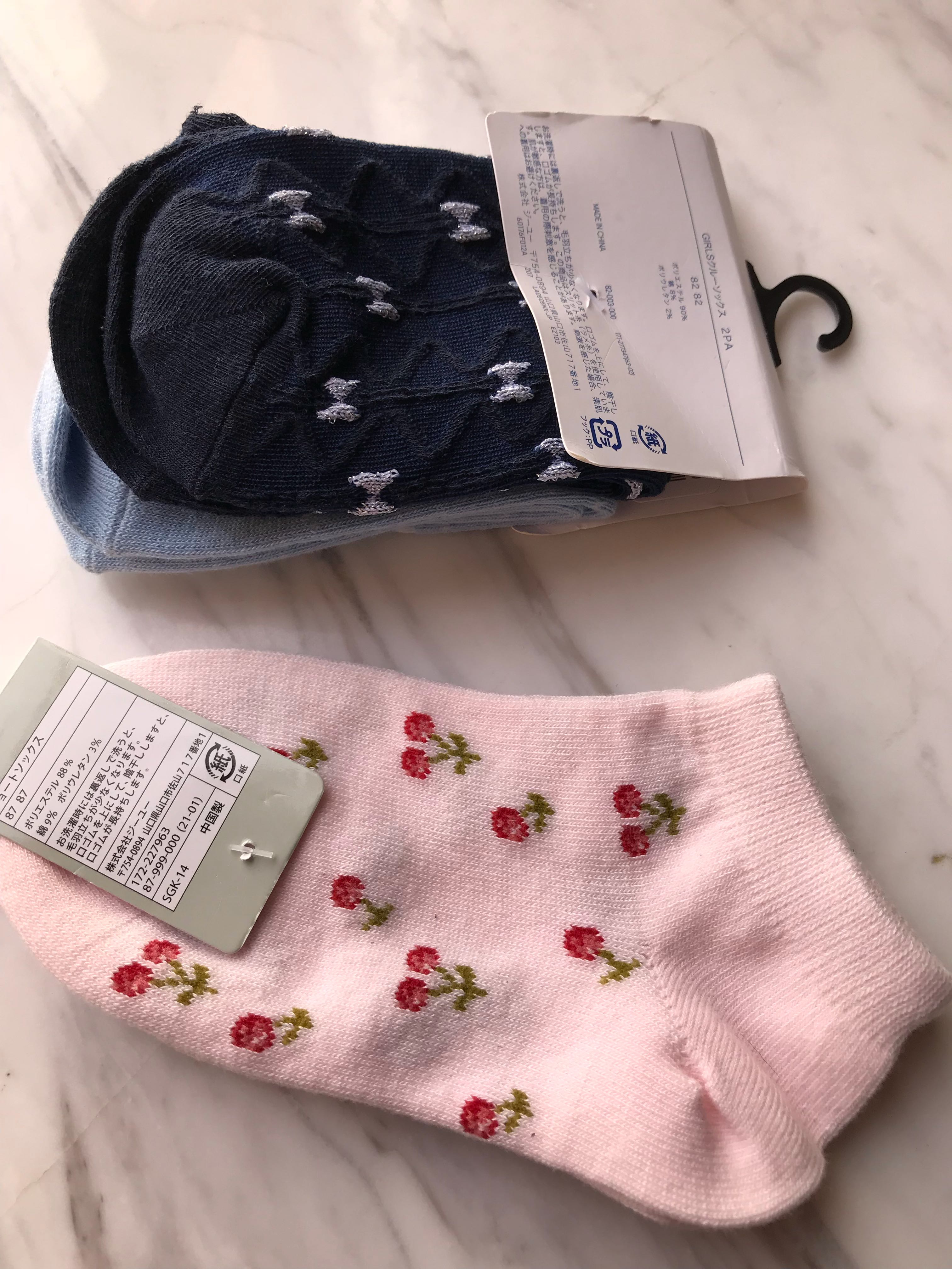 全新new Gu Uniqlo Socks 襪3對 兒童 孕婦用品 女小朋友時裝 Carousell