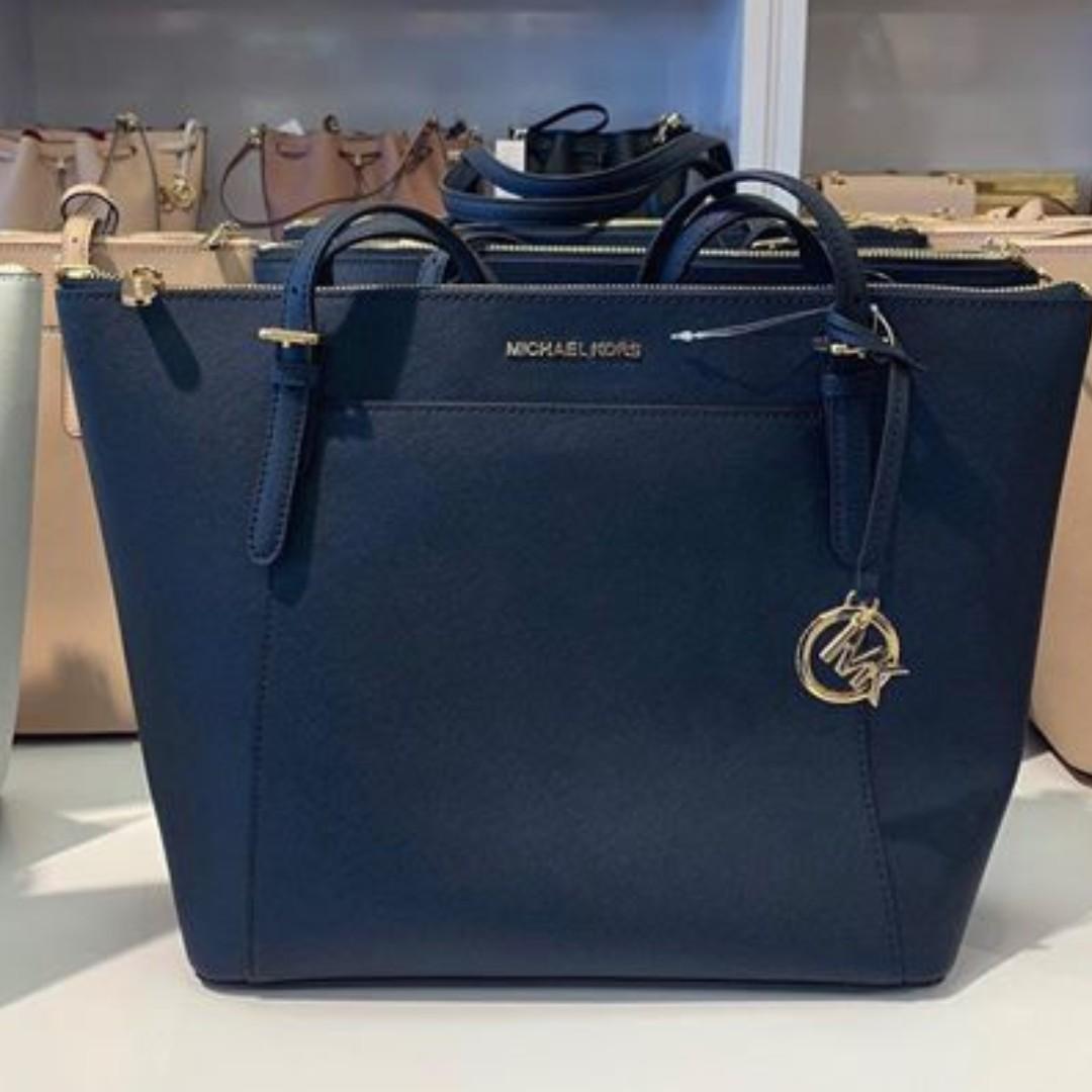 NEW WITH TAG MICHAEL KORS CIARA LARGE EAST WEST TOP ZIP LEATHER TOTE