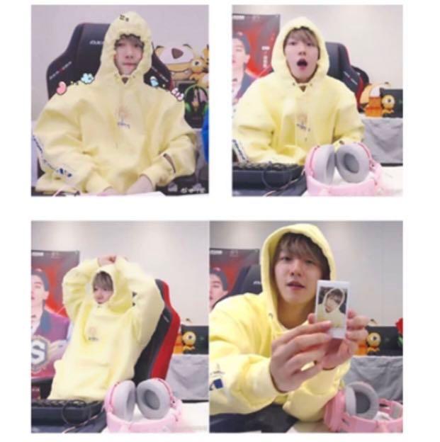 baekhyun yellow hoodie