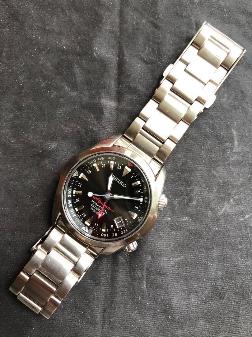 Seiko Alpinist GMT Titanium SBJC 019. Rare !, 名牌, 手錶- Carousell