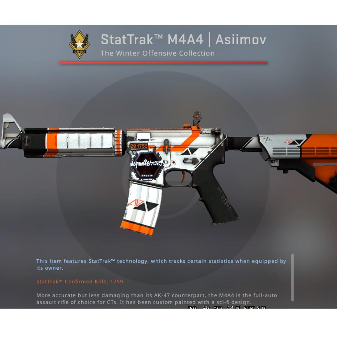 Stattrak M4a4 Asiimov Battle Scarred Toys Games Video Gaming In Game Products On Carousell - m4a4 roblox