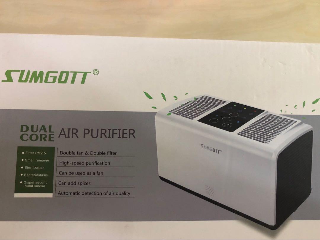 SUMGOTT Air Purifier with HEPA Negative Ions Air Cleaner TV