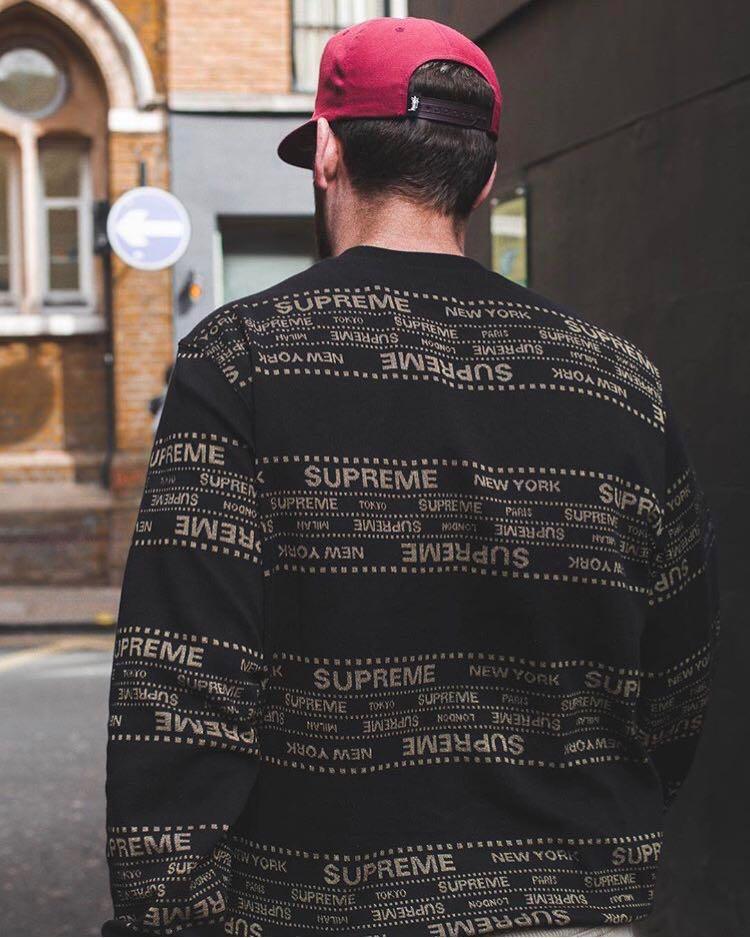 supreme metallic jacquard crewneck