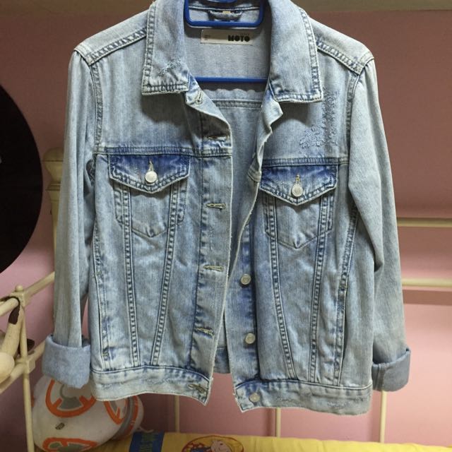 Topshop acid cheap wash denim jacket