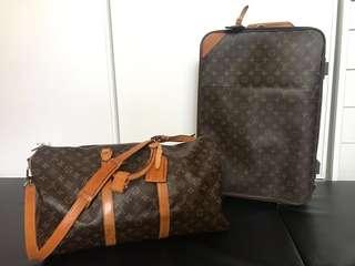 AUTH LOUIS VUITTON PEGASE 55 & KEEPALL 50 PACKAGE SET
