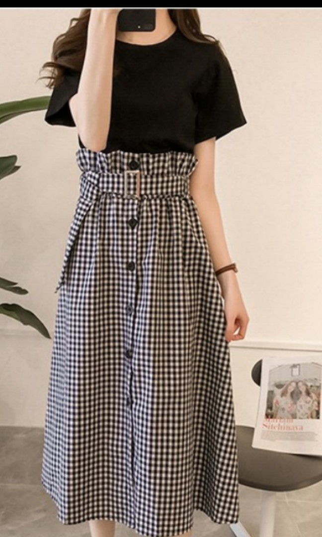 shirt and long skirt dress