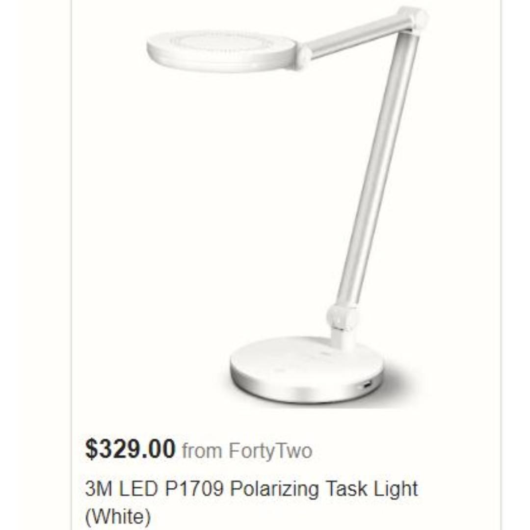 3m Led P1709 Polarizing Task Light White Table Desk Lamp Usb