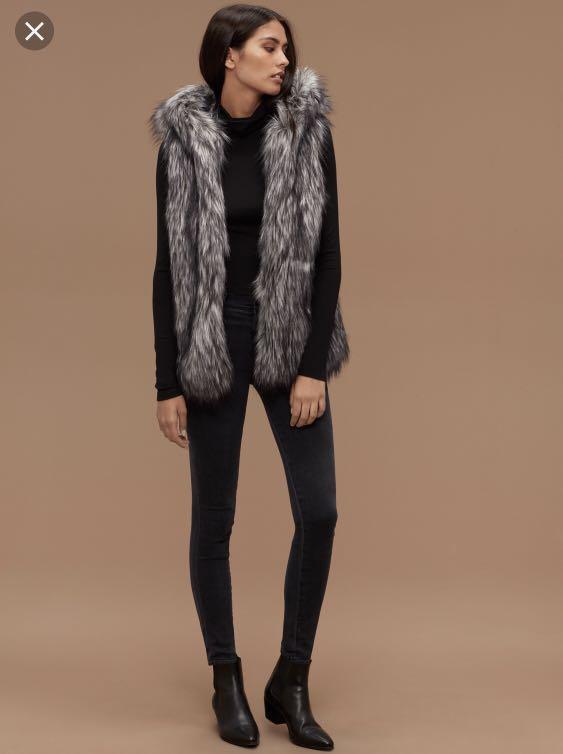 Aritzia faux fur vest cheap