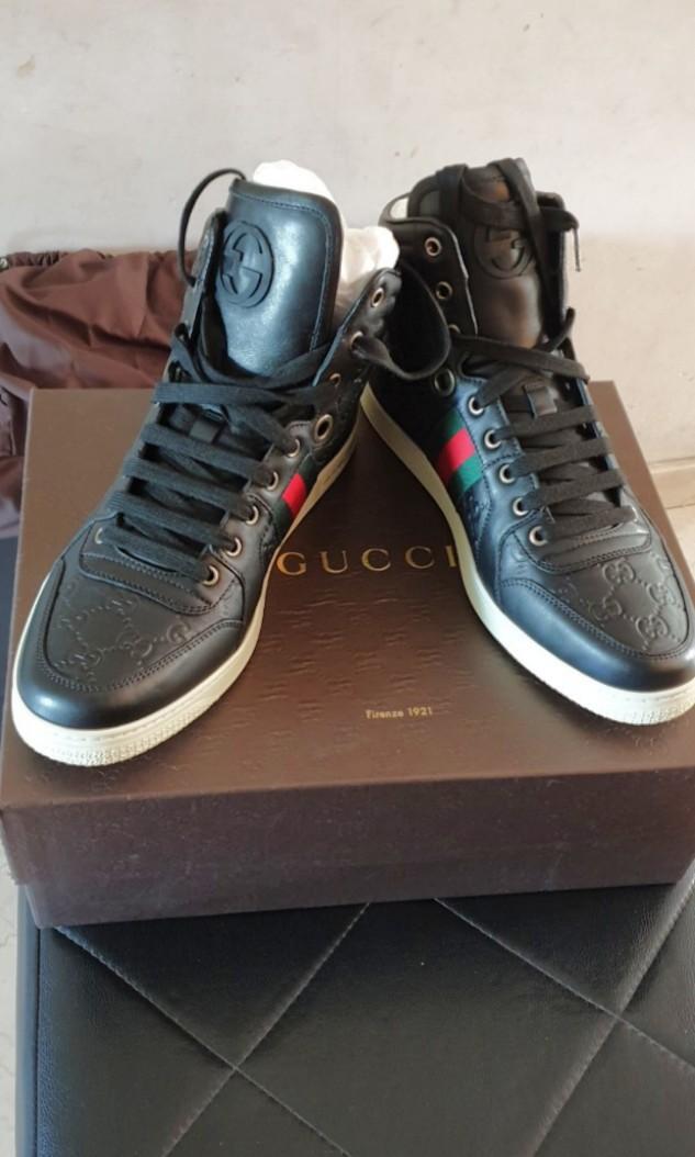 Mens gucci trainers high top cheap