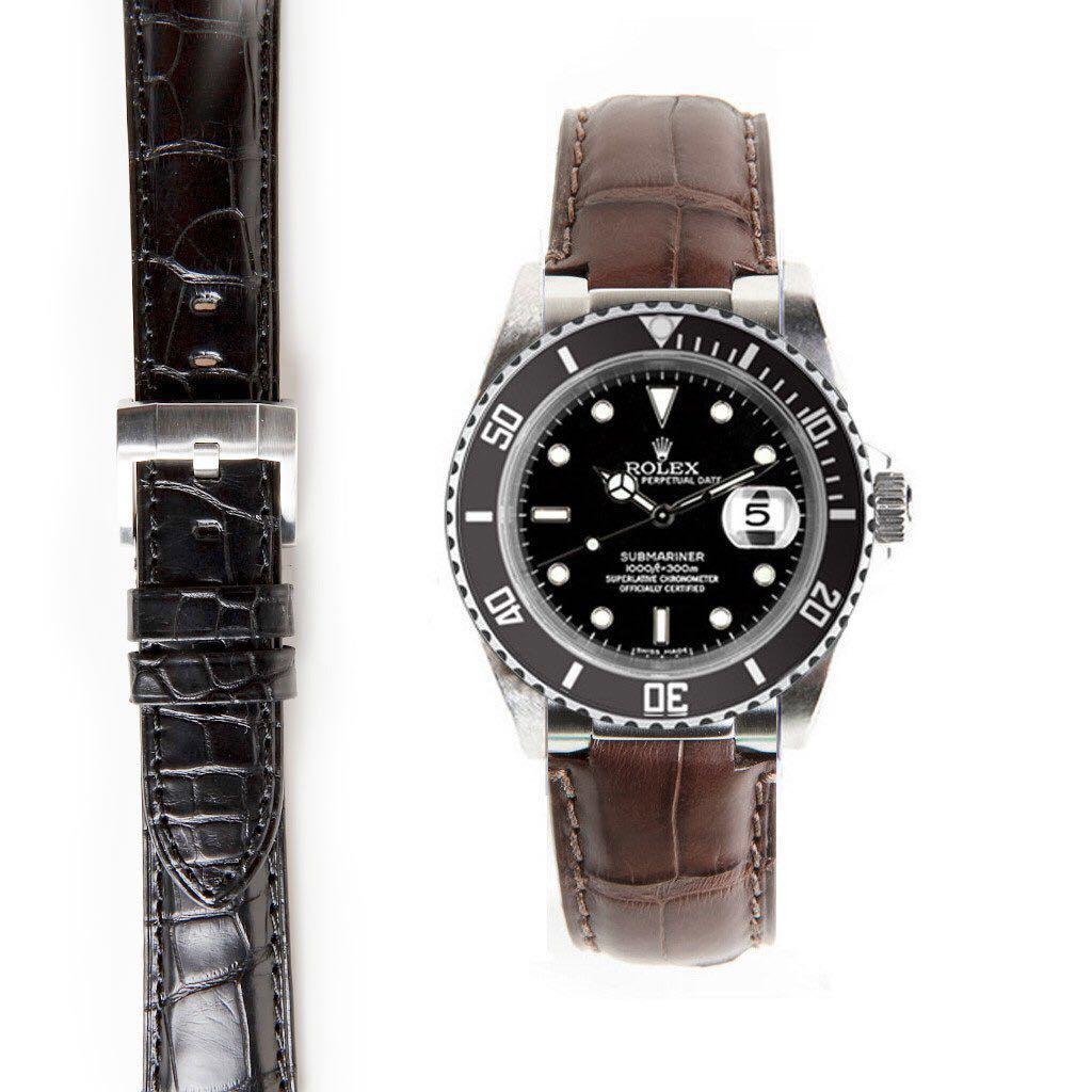 Everest bands curved end link leather hotsell