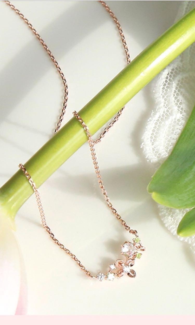 Brand New Korean CLUE JEWELRY Petit Lime Forsythia Silver 925 Necklace April 2018 Spring New Arrival