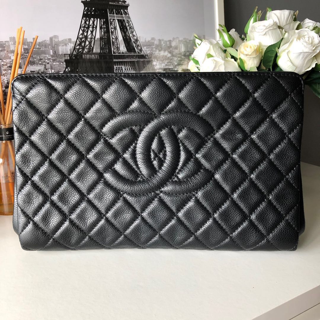 Chanel quilted timeless clutch clearance