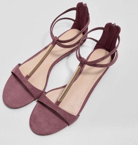 burgundy and gold sandals