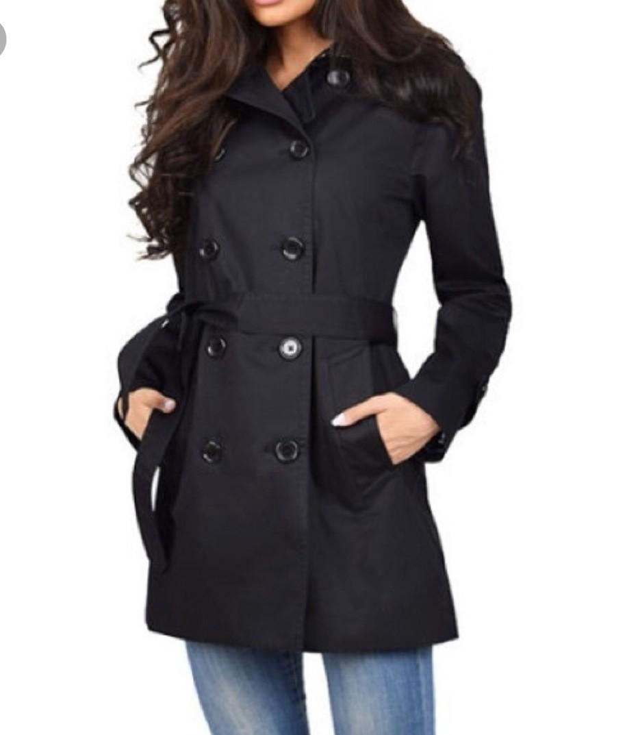 Coach black sales trench coat