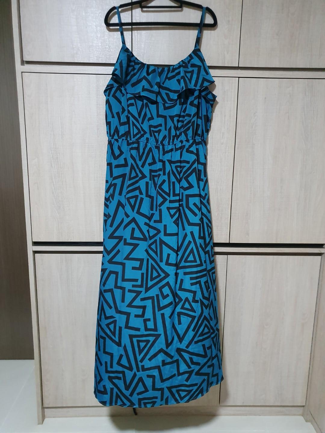 21+ Blue And Pink Floral Maxi Dress