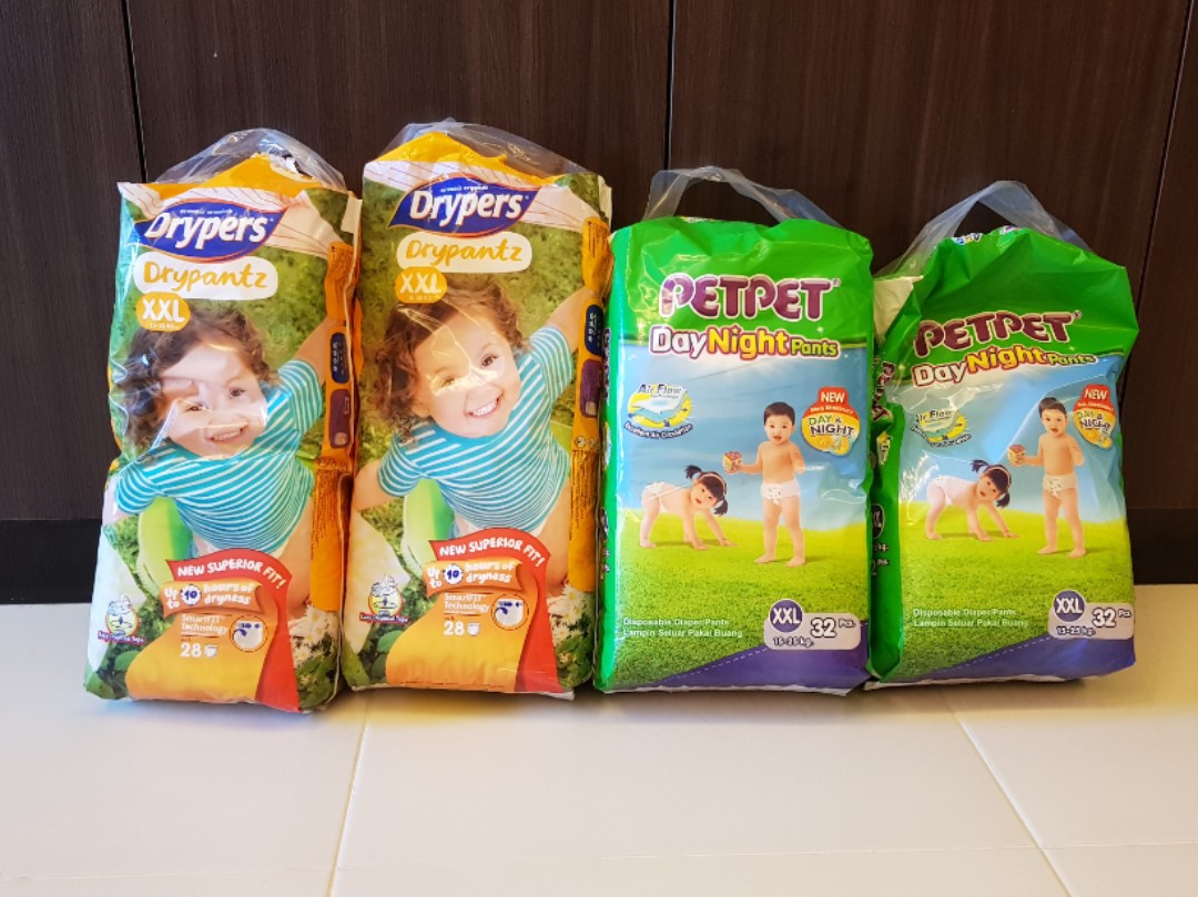 Drypers Drypantz XXL & PetPet DayNight Pants XXL, Babies & Kids