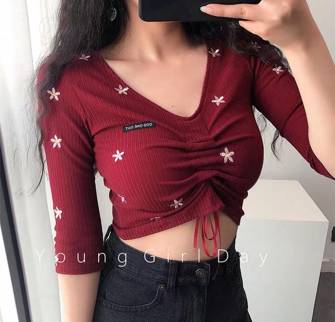 ruched front crop top