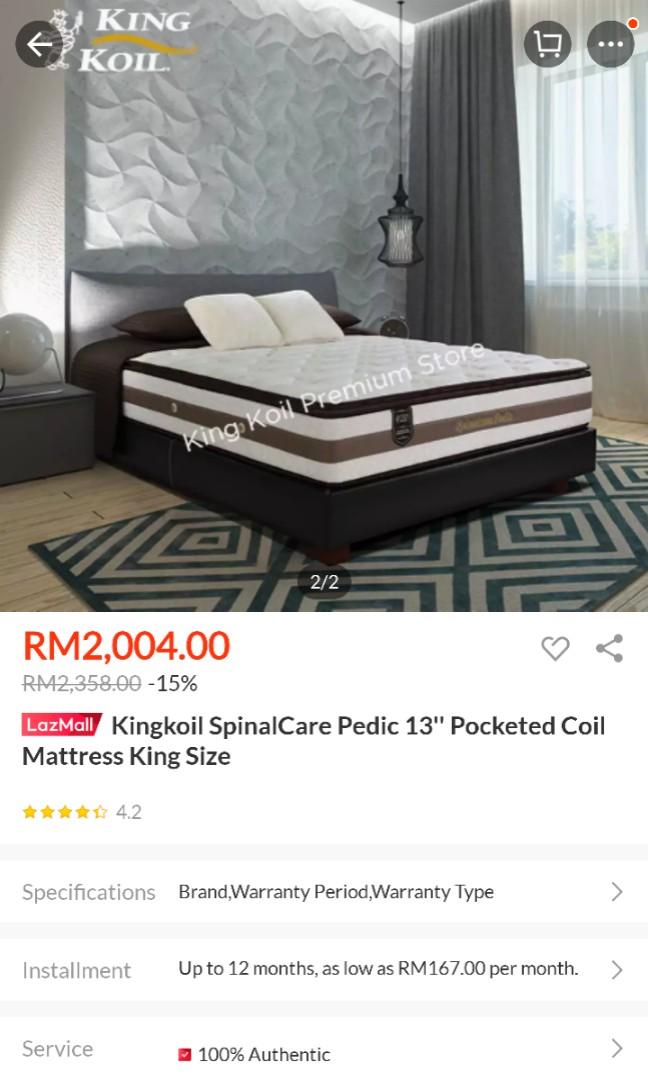 King koil spinal sales care pedic