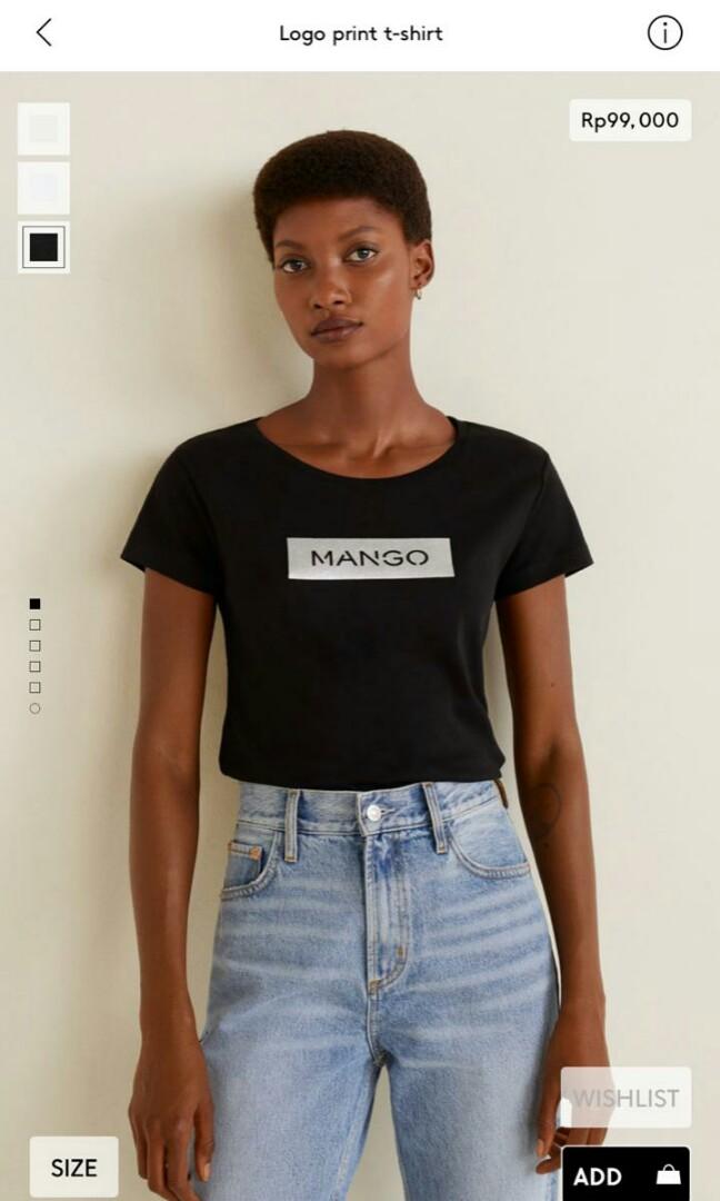 Logo print t-shirt mango woman original 