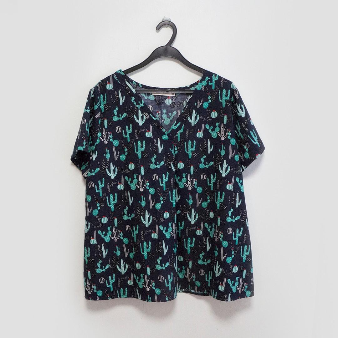 navy chiffon blouse