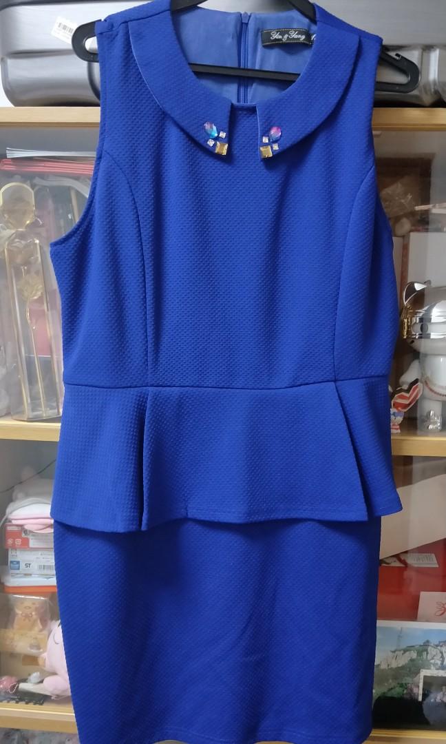 royal blue office dress