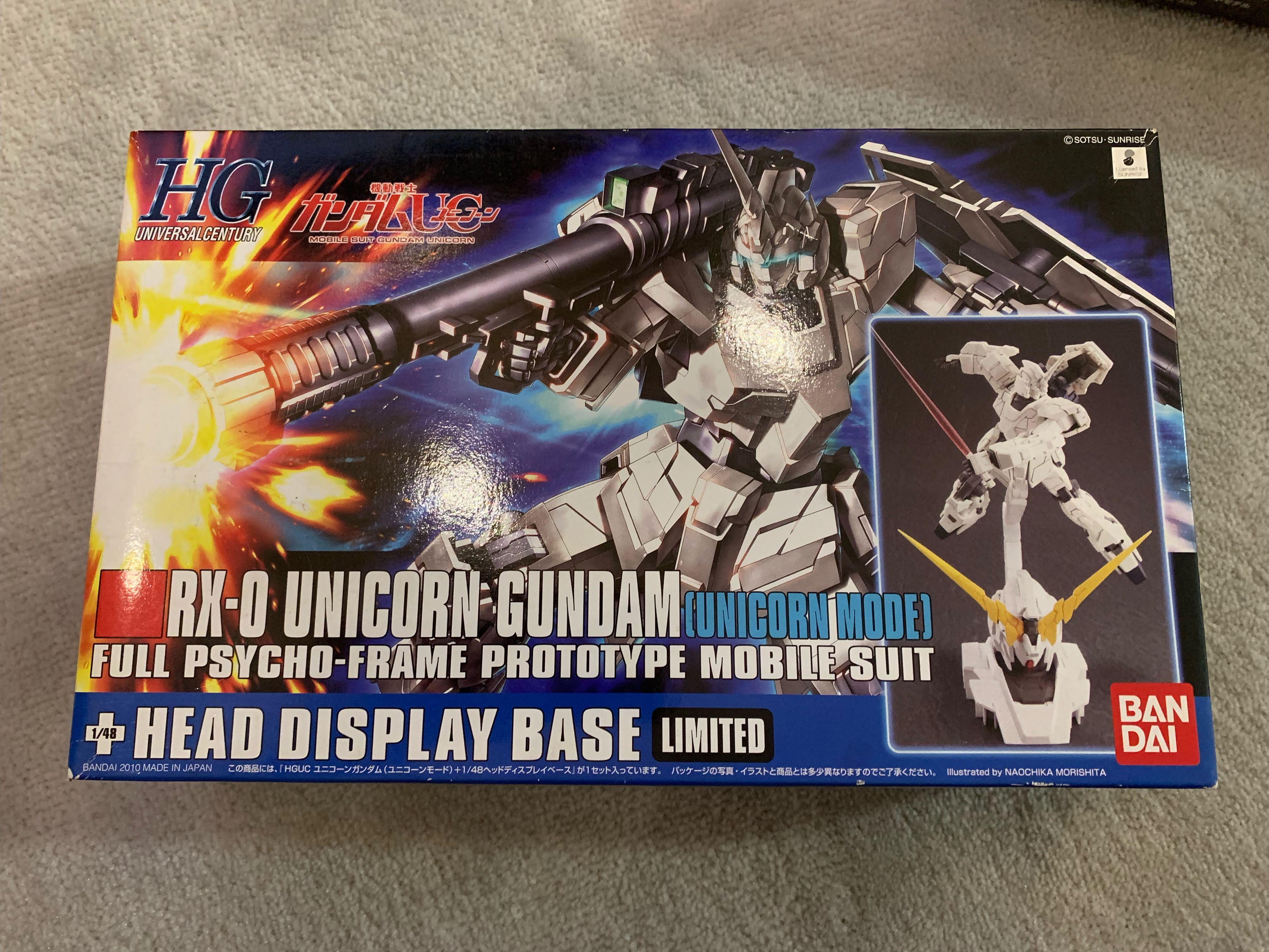 Rx 0 Unicorn Gundam Unicorn Mode Head Display Base Toys Games Bricks Figurines On Carousell