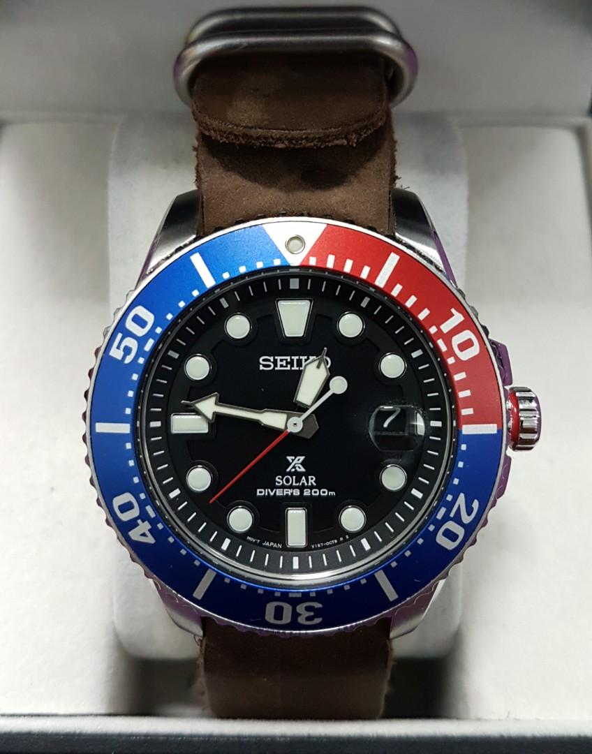 Seiko Prospex Solar Pepsi Diver's 200M SNE439 SNE439P1 SNE439P Men's Watch,  Men's Fashion, Watches & Accessories, Watches on Carousell